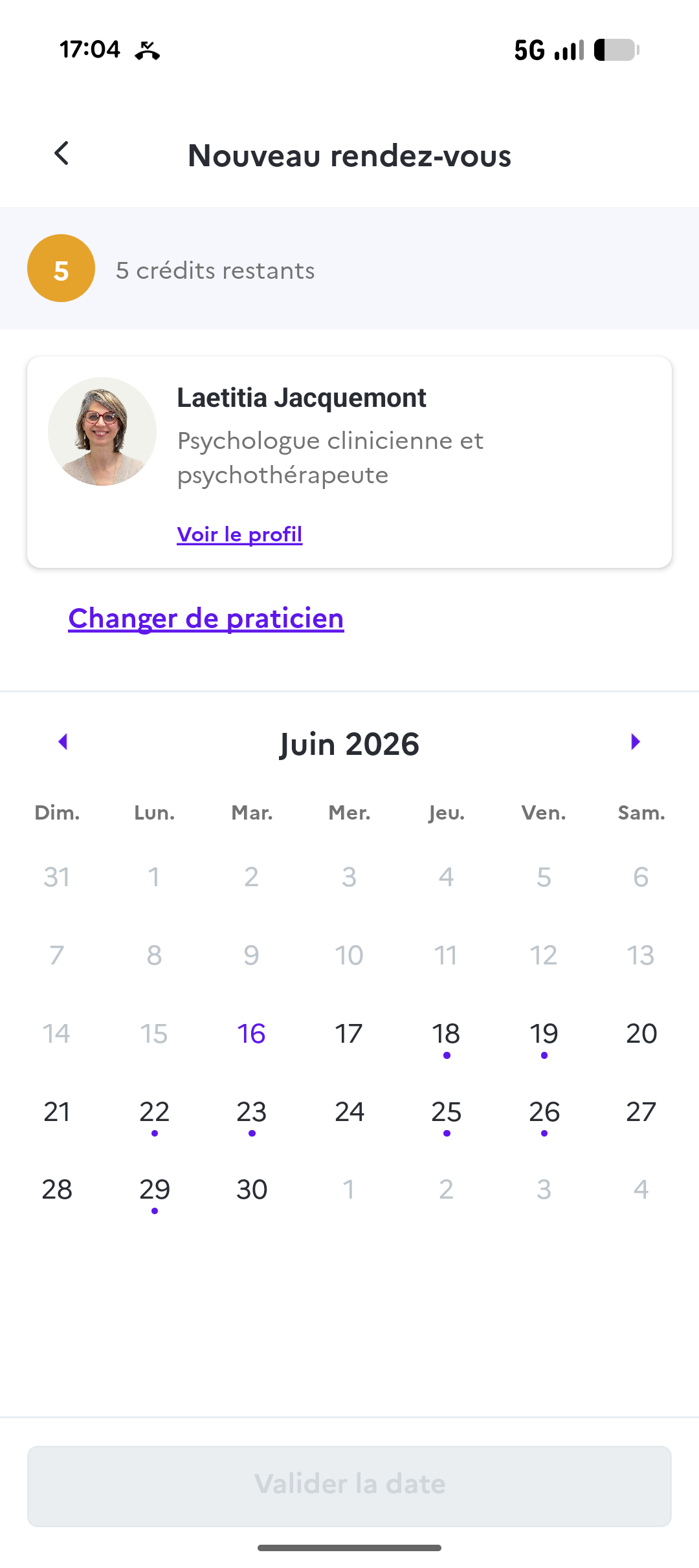 Prise de rendez-vous psychologue